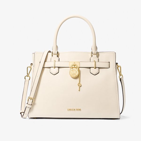 Michael Kors Bolso Mediano Leather Satchel Color Beige